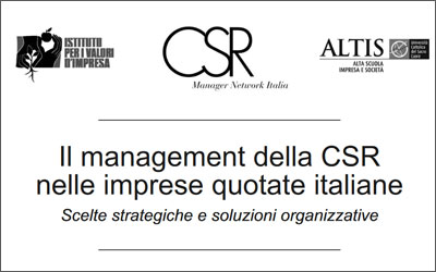 Il management della CSR nelle imprese quotate italiane