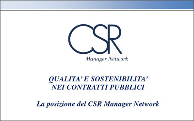 CSR MANAGER NETWORK Position paper APPALTI E CONCESSIONI 2016