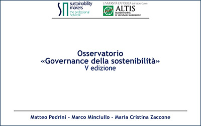 V Rapporto dell’Osservatorio “Governance della sostenibilità”